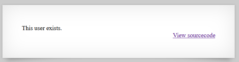 This user Exists